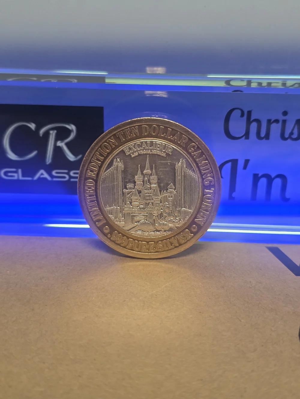 Excalibur Hotel Las Vegas 10 DollarLimited Edition .999 Pure Silver Merlin Token